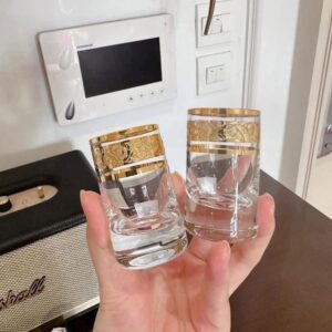 Bộ 6 cốc pha lê mạ vàng 24K