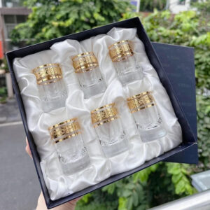 Bộ 6 cốc pha lê mạ vàng 24K