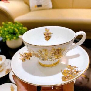 Bộ ấm chén trà và kệ bánh sứ xương Imperial Hoa Cúc