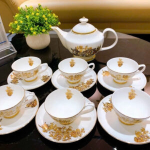 Bộ ấm chén trà và kệ bánh sứ xương Imperial Hoa Cúc