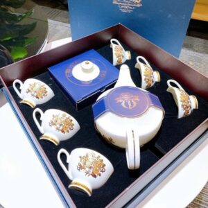Bộ ấm chén trà và kệ bánh sứ xương Imperial Hoa Cúc