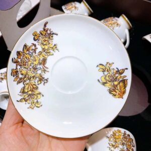 Bộ ấm chén trà và kệ bánh sứ xương Imperial Hoa Cúc