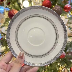 Bộ ấm trà và kệ bánh sứ xương Imperial Bạch Kim