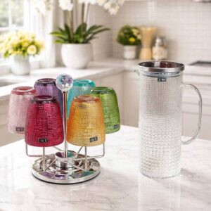 Set 6 cốc thủy tinh pha lê IRRIS 08T 340ml và bình nước IRRIS DE 1,5L