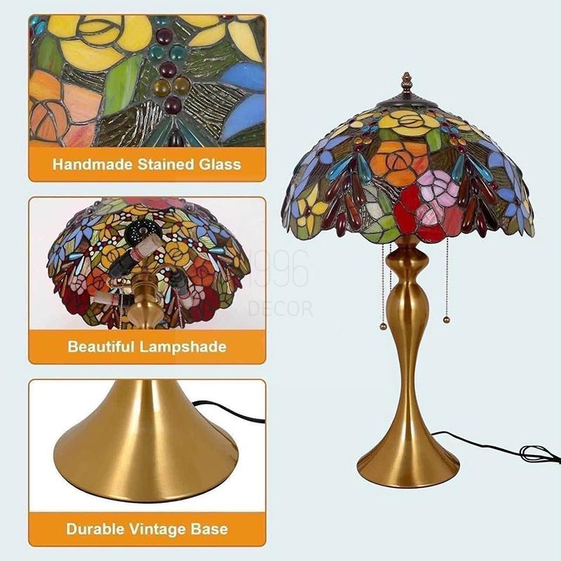 den-quy-toc-tiffany-cao-60cm (5) Đèn quý tộc Tiffany (cao 60cm, chao rộng 40cm)