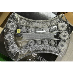 Đĩa eo pha lê mài Bohemia 32cm