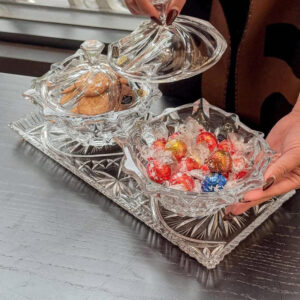 Khay pha lê Bohemia chữ nhật 40 x 17cm