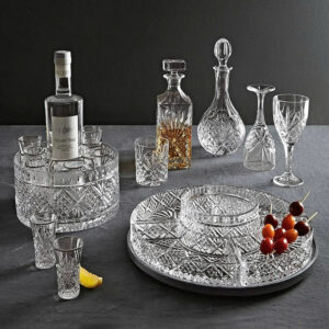 Khay pha lê chia ô Godinger Dublin Lazy Susan