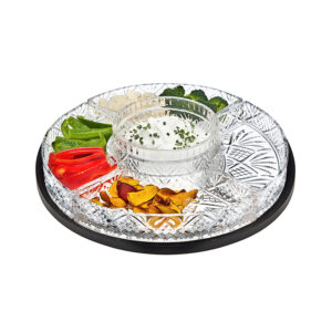 Khay pha lê chia ô Godinger Dublin Lazy Susan