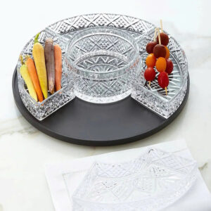 Khay pha lê chia ô Godinger Dublin Lazy Susan