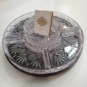 Khay pha lê chia ô Godinger Dublin Lazy Susan