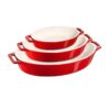 Set 3 khay gốm oval bỏ lò Staub
