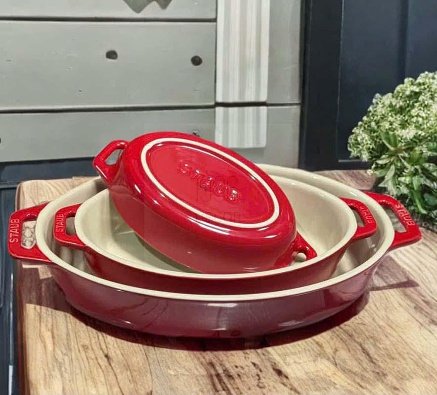 set-3-khay-gom-oval-bo-lo-staub (2) Set 3 khay gốm oval bỏ lò Staub