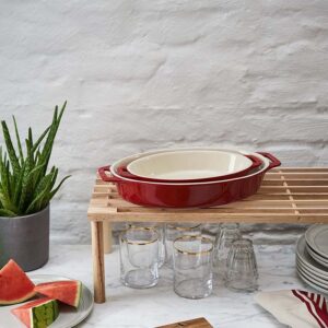 Set 3 khay gốm oval bỏ lò Staub