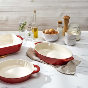Set 3 khay gốm oval bỏ lò Staub