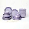 Set 6 bát cơm, 6 bát phở, 6 đĩa sứ Moos đơn sắc