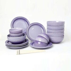 Set 6 bát cơm, 6 bát phở, 6 đĩa sứ Moos đơn sắc