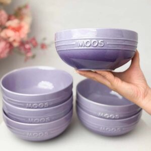 Set 6 bát cơm, 6 bát phở, 6 đĩa sứ Moos đơn sắc