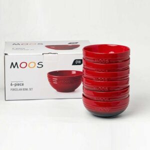 Set 6 bát cơm, 6 bát phở, 6 đĩa sứ Moos đơn sắc