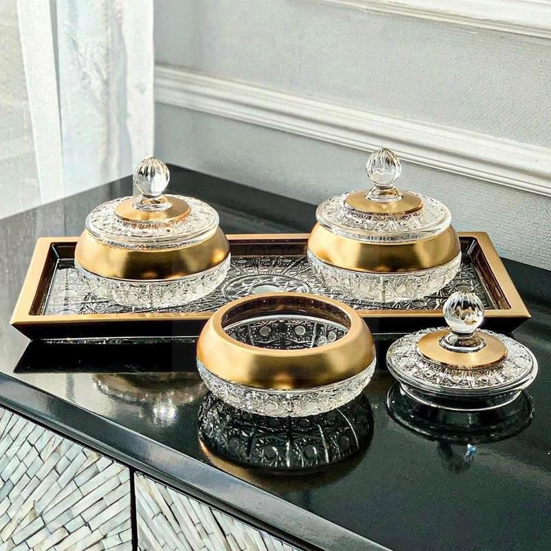 set-khay-tho-pha-le-mai-ma-vang-bohemia (5) Sét khay thố pha lê mài mạ vàng Bohemia
