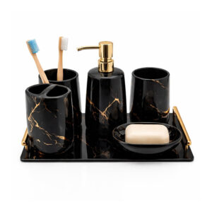 Set nhà tắm vân đá Marble 6 món