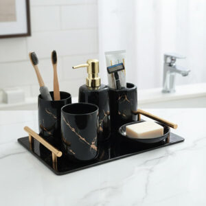 Set nhà tắm vân đá Marble 6 món