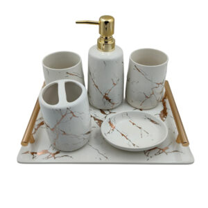 Set nhà tắm vân đá Marble 6 món