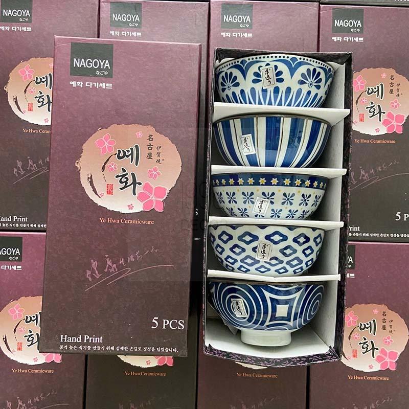 bo-5-bat-gom-su-ve-tay-nagoya-nhat-ban (5) Bộ 5 bát gốm sứ vẽ tay Nagoya Nhật Bản