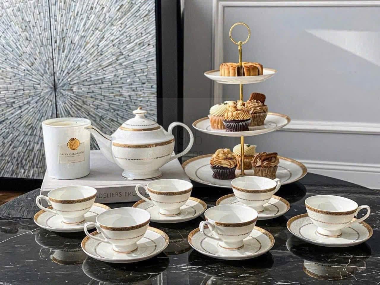 bo-am-chen-tra-va-ke-banh-su-xuong-imperial-vien-vang (1) Bộ ấm chén trà và kệ bánh sứ xương Imperial viền vàng