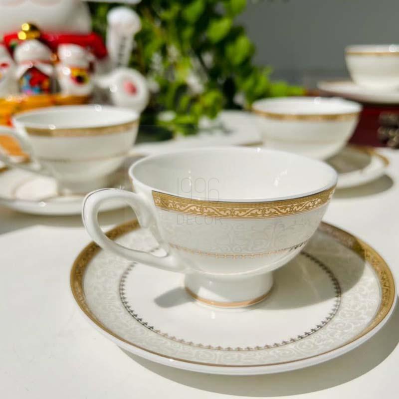 bo-am-chen-tra-va-ke-banh-su-xuong-imperial-vien-vang (4) Bộ ấm chén trà và kệ bánh sứ xương Imperial viền vàng
