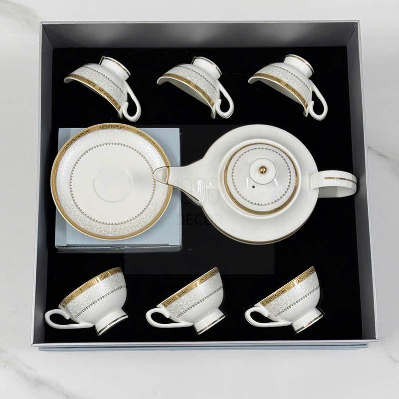 bo-am-chen-tra-va-ke-banh-su-xuong-imperial-vien-vang (5) Bộ ấm chén trà và kệ bánh sứ xương Imperial viền vàng
