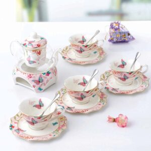 Bộ ấm trà sứ xương Floris 10 món