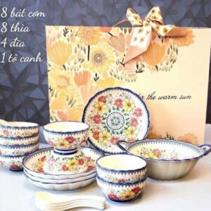 Bộ bát ăn hoa văn nghệ thuật 29 món