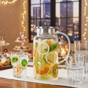 Bộ bình nước và 4 cốc thủy tinh King Crystal