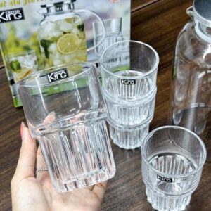 Bộ bình nước và 4 cốc thủy tinh King Crystal