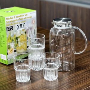 Bộ bình nước và 4 cốc thủy tinh King Crystal