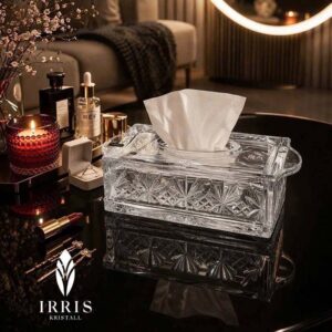Hộp giấy ăn pha lê thủy tinh mài IRRIS
