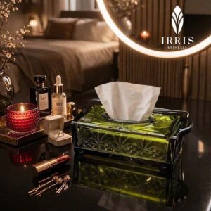 Hộp giấy ăn pha lê thủy tinh mài IRRIS