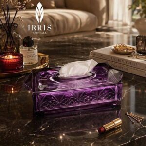 Hộp giấy ăn pha lê thủy tinh mài IRRIS