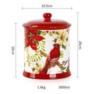 Hũ sứ Magrace hình chim chào mào đỏ 3L