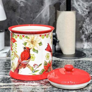 Hũ sứ Magrace hình chim chào mào đỏ 3L