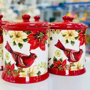 Hũ sứ Magrace hình chim chào mào đỏ 3L