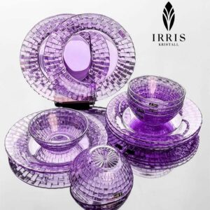 Set 12 bát đĩa thủy tinh pha lê màu IRRIS DE