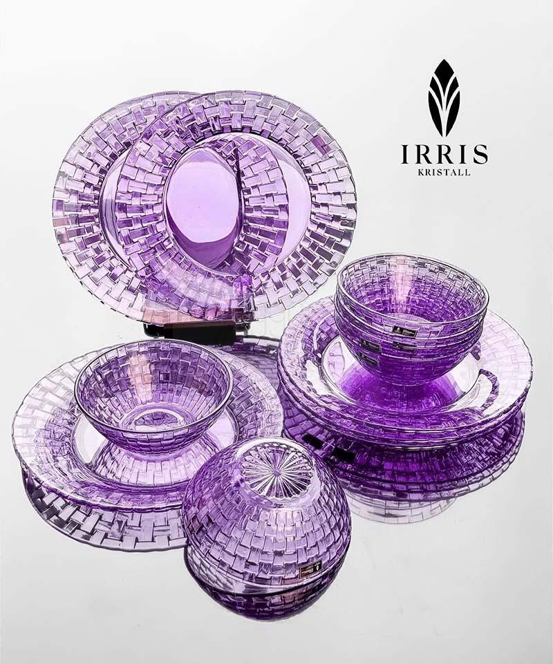 set-12-bat-dia-thuy-tinh-pha-le-mau-irris-de (2) Set 12 bát đĩa thủy tinh pha lê màu IRRIS DE
