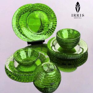 Set 12 bát đĩa thủy tinh pha lê màu IRRIS DE
