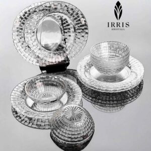 Set 12 bát đĩa thủy tinh pha lê màu IRRIS DE