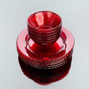 Set 12 bát đĩa thủy tinh pha lê màu IRRIS DE