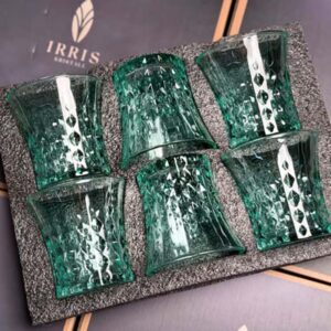 Set 6 cốc thủy tinh Irris DE họa tiết kim cương 260ml