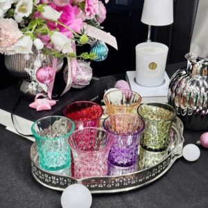 Set 6 cốc thủy tinh Irris DE họa tiết kim cương 260ml