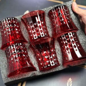 Set 6 cốc thủy tinh Irris DE họa tiết kim cương 260ml